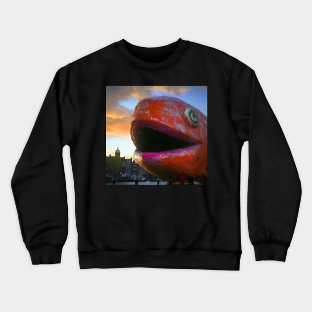 Big fish Travelling in Europe Crewneck Sweatshirt by Faeblehoarder